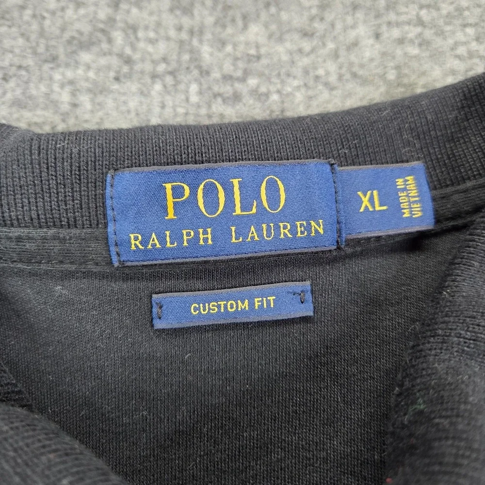 POLO Ralph Lauren Custom Fit‎ Mens Short Sleeve Polo Shirt Preppy 100% Cotton XL